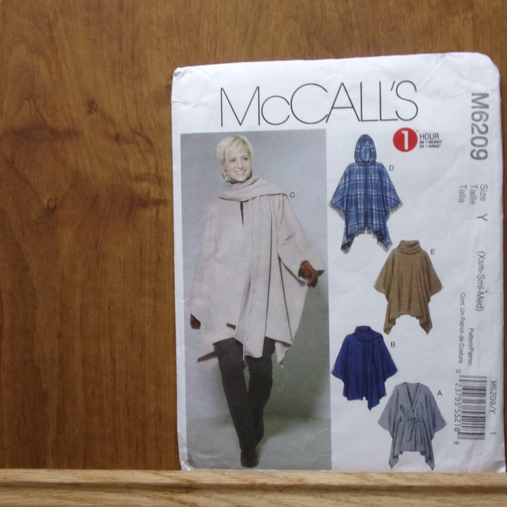 McCall's 6209 Poncho Jacket Sewing Pattern